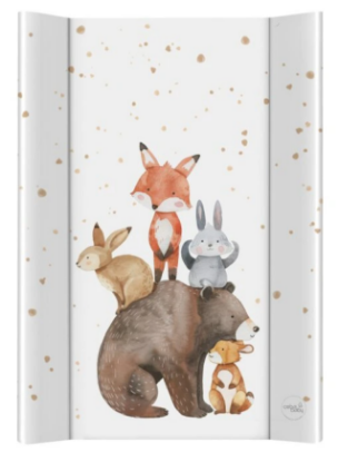 Saltea de Înfașat Ultra Ușoară, 1.2 kg, dimensiuni 50x70 cm, cu suport întărit, grosime 3 cm, antialunecare, design Forest Friends